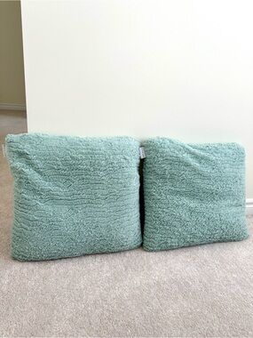 Bella Luxx Aqua Teal Plush Accent Pillow Pair